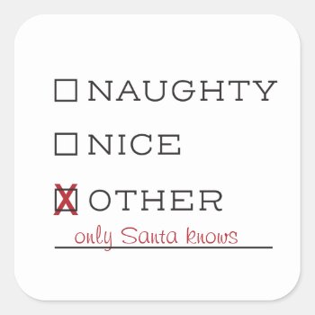 Naughty Or Nice Funny Christmas Stickers by BanterandCharm at Zazzle