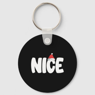 Naughty Or Nice Funny Matching Christmas Family Xm Keychain