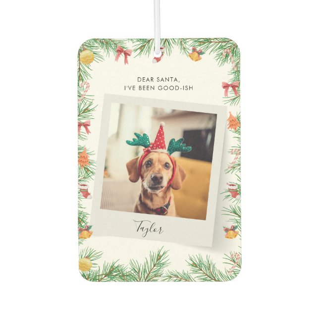Naughty or Nice Funny Pet Dog Custom Christmas Air Freshener (Front)