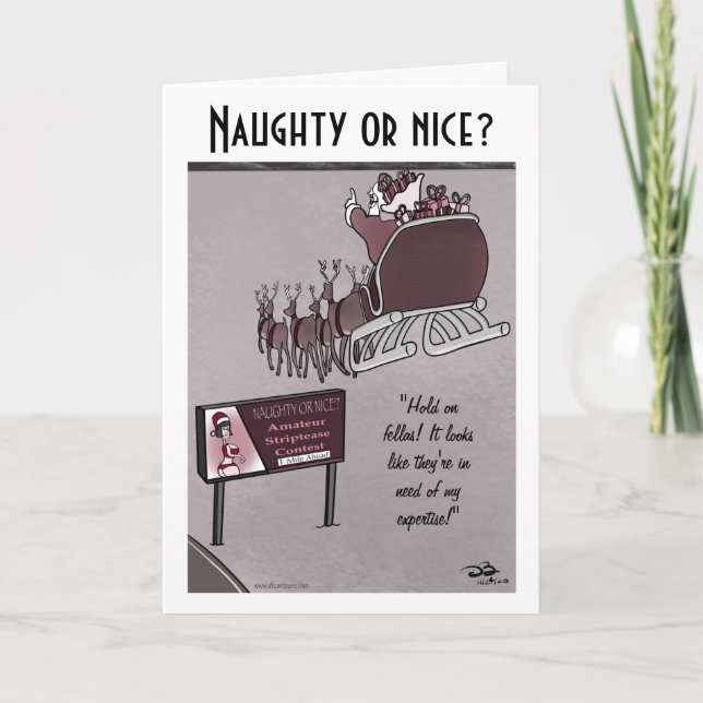 Naughty or Nice Holiday Folding Card (Front)