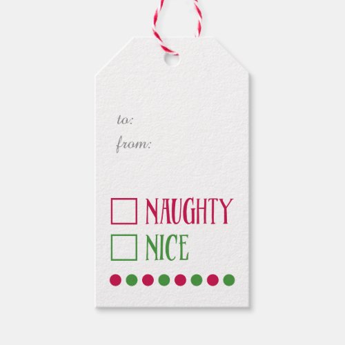 Naughty or Nice Holiday Gift Tags