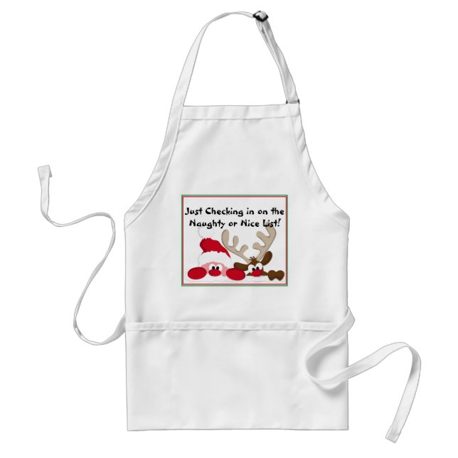 Naughty or Nice List Adult Apron (Front)