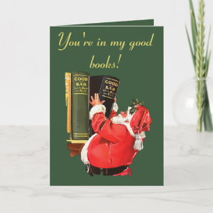 Naughty or Nice Lists Christmas Fun Vector Ar Card
