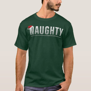Naughty or Nice Matching Christmas Couples Costum T-Shirt
