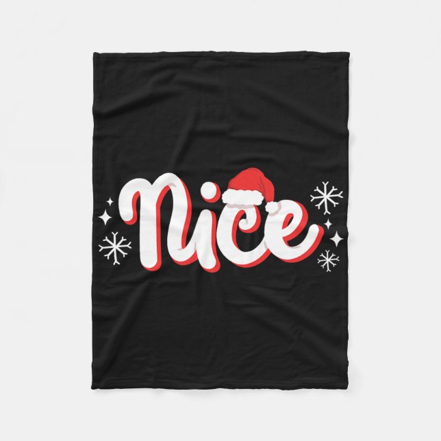 Naughty Or Nice Matching Christmas Couples Costume Fleece Blanket (Front)