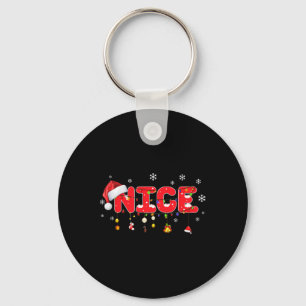 Naughty Or Nice Matching Christmas Couples Costume Keychain