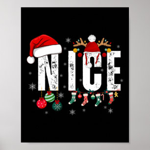 Naughty Or Nice Matching Christmas Couples Costume Poster