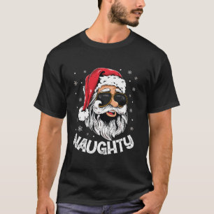 Naughty or Nice Matching Christmas Couples Costume T-Shirt