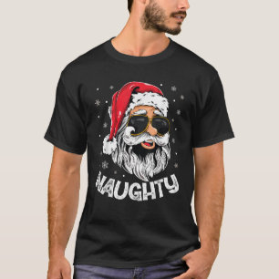 Naughty or Nice Matching Christmas Couples Costume T-Shirt