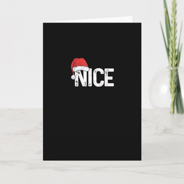 Naughty Or Nice Matching Christmas Funny Design Card (Front)