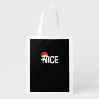 Naughty Or Nice Matching Christmas Funny Design Grocery Bag