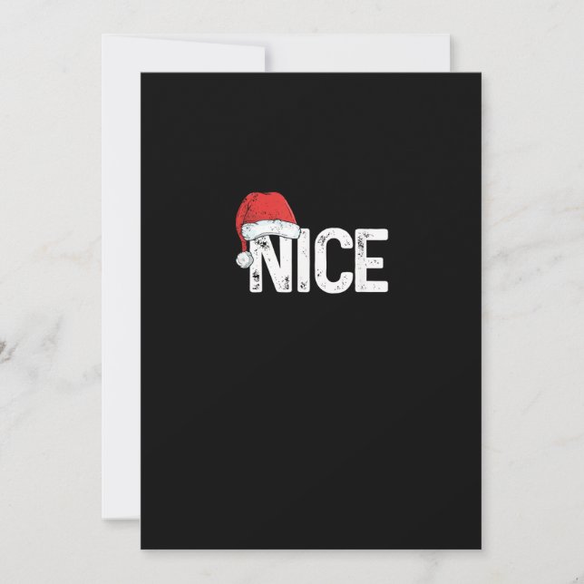 Naughty Or Nice Matching Christmas Funny Design Holiday Card (Front)