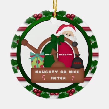 Naughty Or Nice Meter Christmas Ornament by doodlesfunornaments at Zazzle