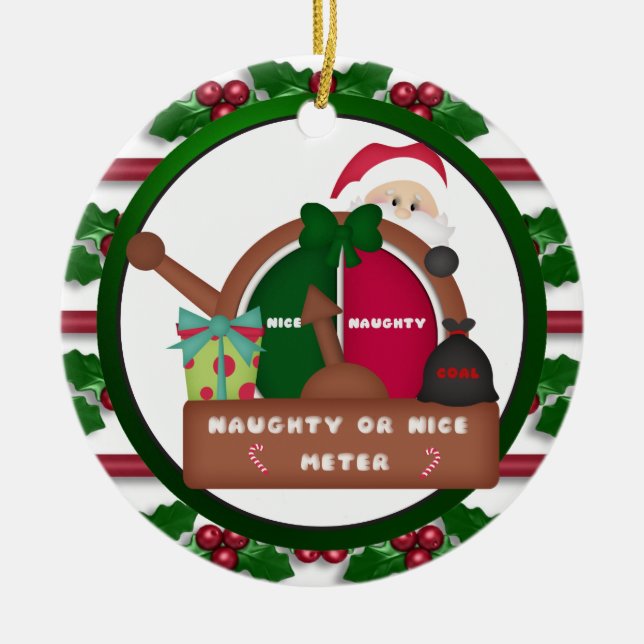 Naughty Or Nice Meter Christmas ornament (Front)