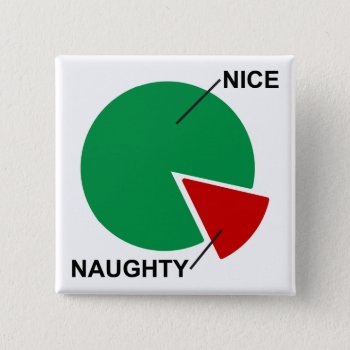 Naughty Or Nice Pie Chart Funny Christmas Button by SayWhatYouLike at Zazzle