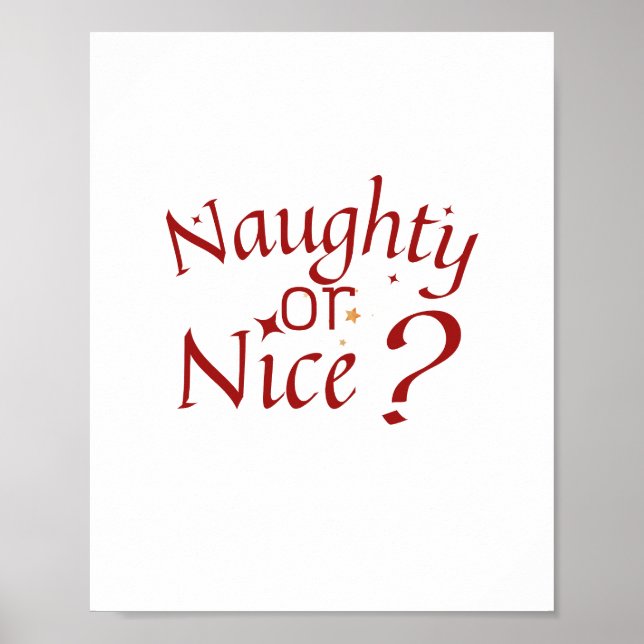 Naughty or Nice? - Playful Holiday Typography Poster (Front)