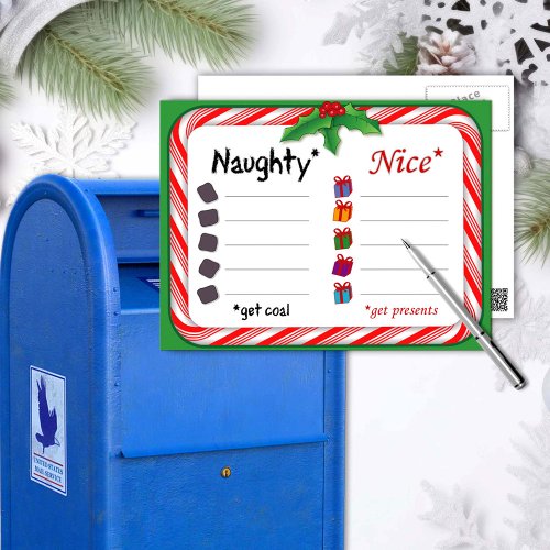 Naughty or Nice Postcard