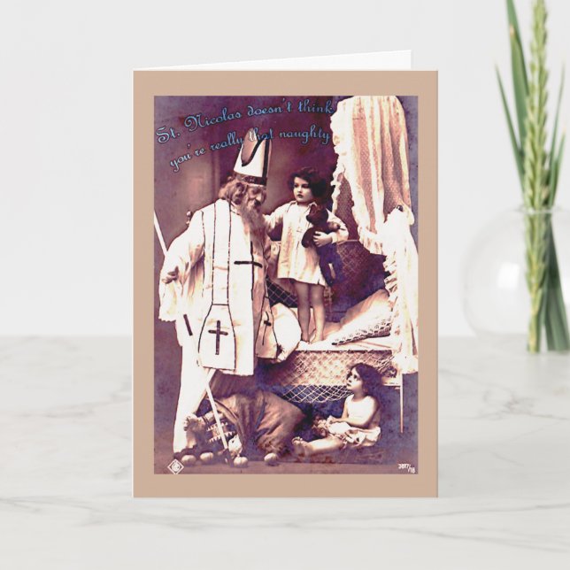 Naughty or Nice? Quirky Christmas Card (Front)