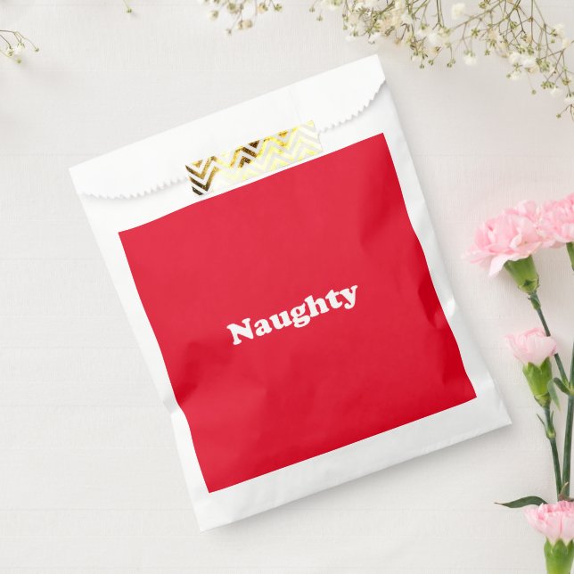 Naughty or Nice, red white gift Favor Bags (Sealed)