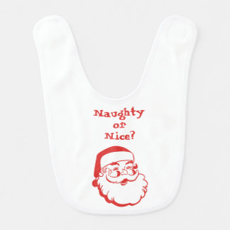 Naughty or Nice Retro Santa  Baby Bib
