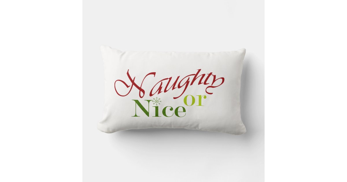 Naughty or Nice Christmas Pillow With Insert / Lumbar Pillow Single or  Double Sided Reversible Holiday Pillow 