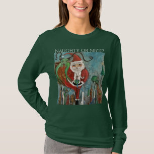 Naughty or Nice Santa and Krampus Art  T-Shirt
