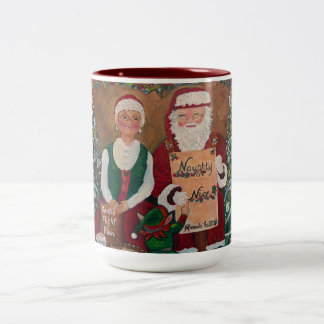 Naughty or Nice Santa Christmas Mug