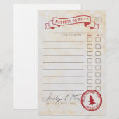 Naughty or Nice Santa Claus Checklist Stationery | Zazzle