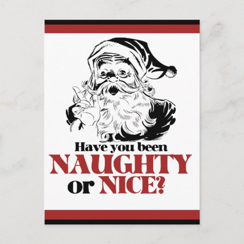 Naughty or Nice Santa Holiday Postcard