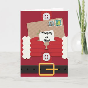 Naughty or Nice - Santa Suit Christmas Card