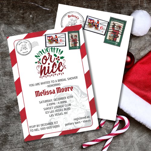 Naughty or nice santas letter north pole invitation