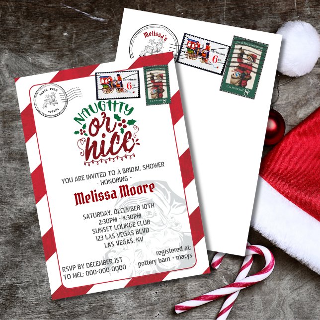 Naughty or nice santas letter north pole invitation (Creator Uploaded)