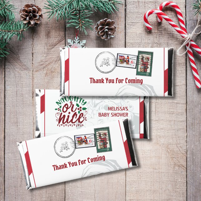Naughty or nice Santa's Letter Postmarked candy Hershey Bar Favors (Creator Uploaded)