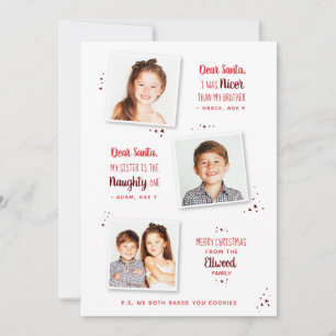 Naughty or Nice Sibling Funny Christmas Card