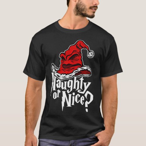 Naughty or Nice Sorted Christmas Hat Premium  T_Shirt