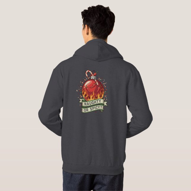 Naughty or Spicy Design T-Shirt Hoodie (Back Full)