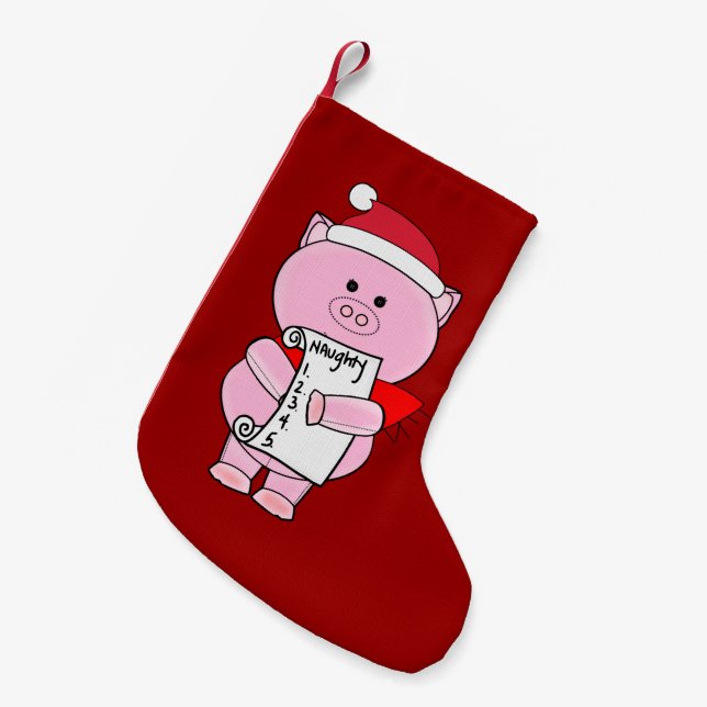Naughty Piggy Christmas Stocking (Front (Hanging))