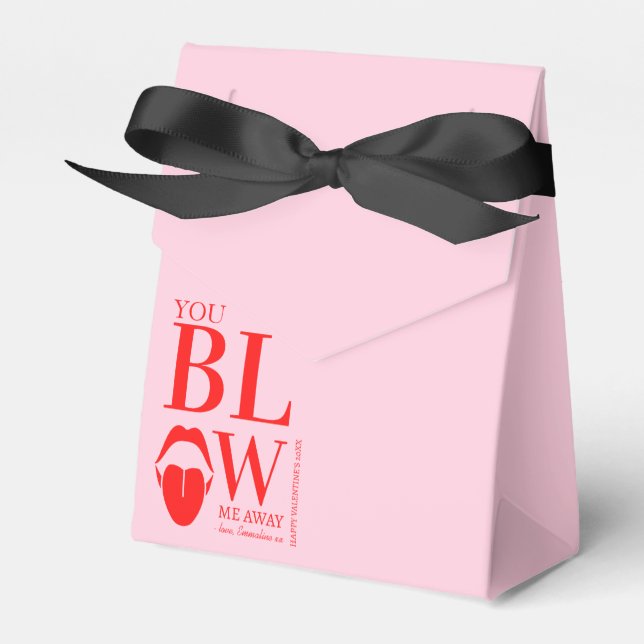 Naughty Pink Red Valentines Day Card Favor Boxes (Front Side)