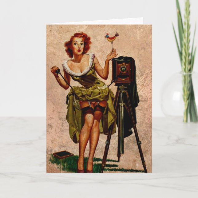 Naughty Pinup Photographer, Birthday Card (Front)