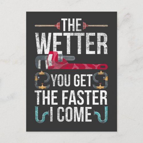 Naughty Plumber Husband and Father Plumbing Quote Postcard