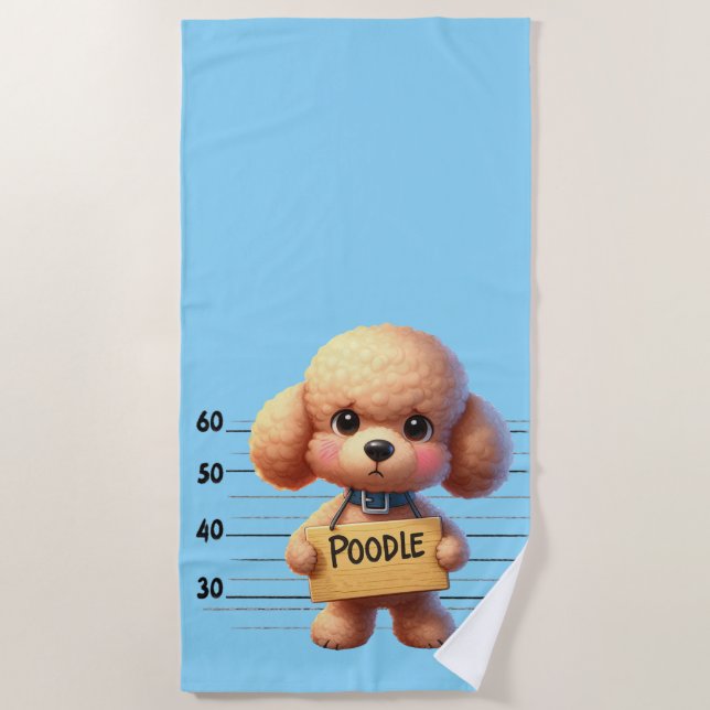 Naughty Poodle Beach Towel (Front)