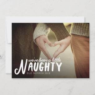 Naughty Pregnancy Announcement Christmas Card