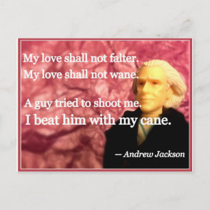 Naughty Presidential Valentine: Jackson's Cane Holiday Postcard