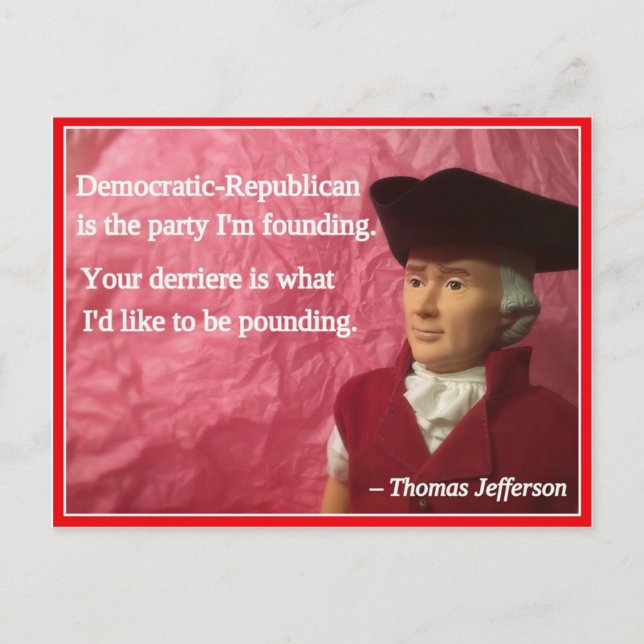 Naughty Presidential Valentine: Party Founding Postcard (Front)