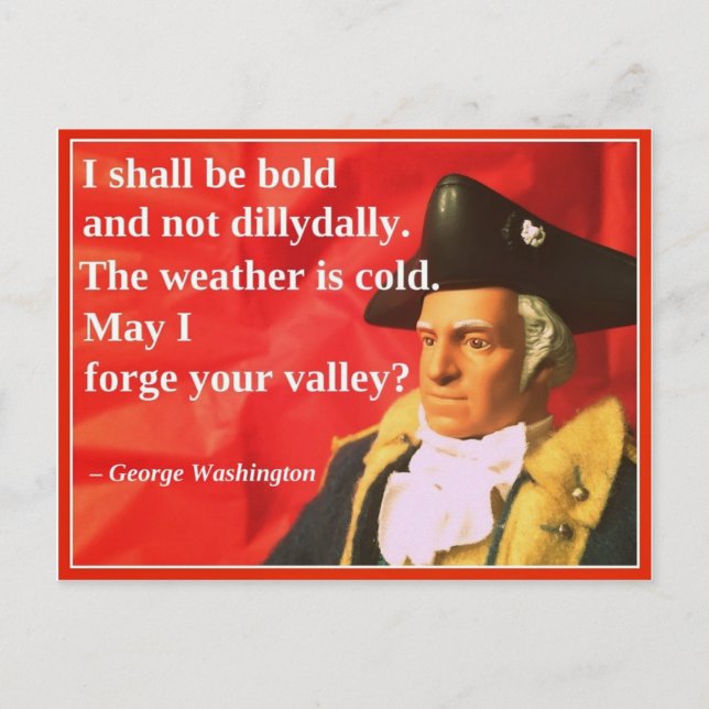 Naughty Presidential Valentine: Valley Forge Holiday Postcard (Front)