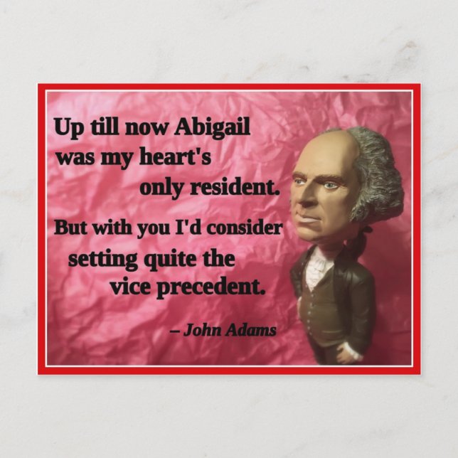 Naughty Presidential Valentine: Vice Precedent Holiday Postcard (Front)