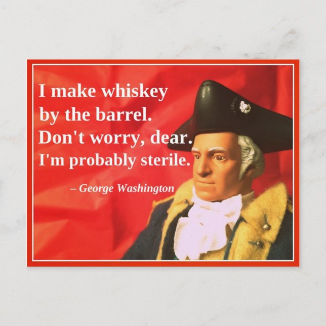 Naughty Presidential Valentine: Whiskey Holiday Postcard (Front)