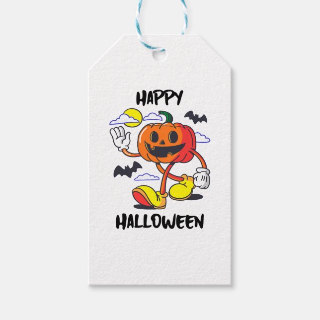Naughty Pumpkin Happy Halloween Gift Tags (Front)