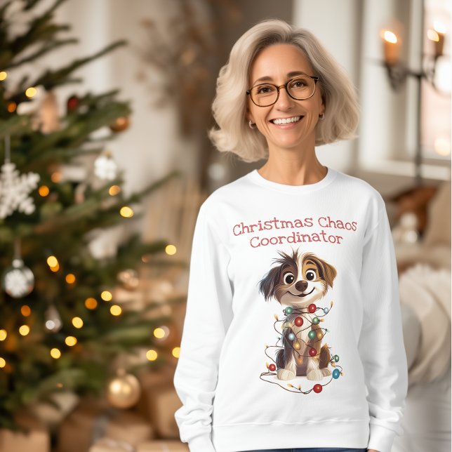 Naughty Puppy Christmas Chaos Coordinator Sweatshirt (Creator Uploaded)