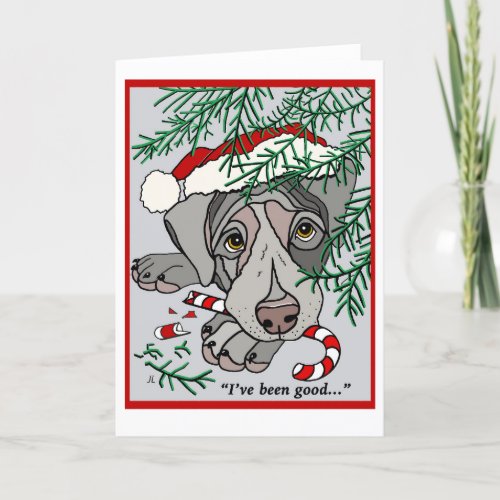 Naughty Puppy Christmas Note Card
